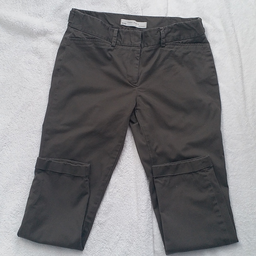 Zara Pants Trousers Size 6 Cotton Straight Leg